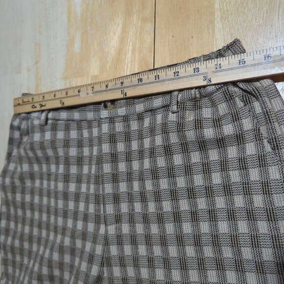 Willow & Root Women's Plaid Check Trouser Pant Size L Brown Black Tan career - Picture 9 of 15